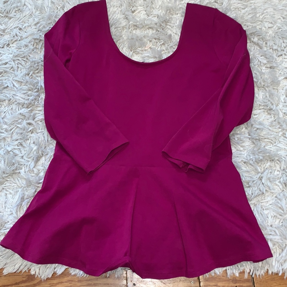 3/4 sleeve peplum top